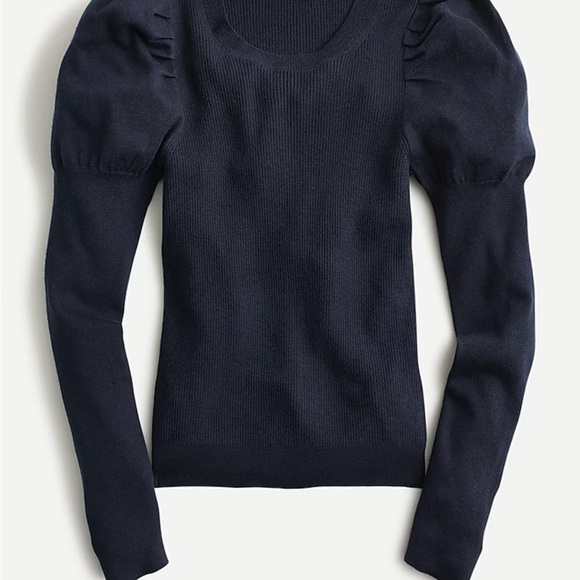 Elegant Black Puff Sleeve Sweater - Picture 1 of 8